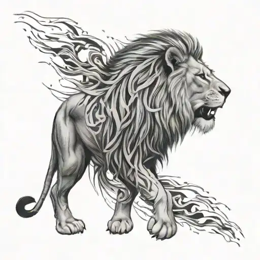 lion with scars tattoo design idea