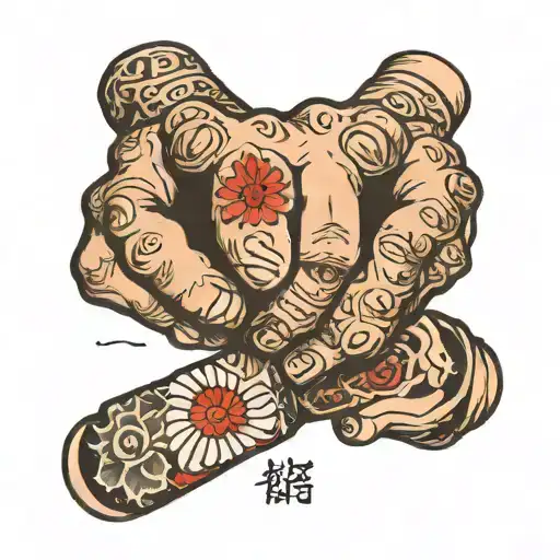 fist bump father baby tattoo design idea