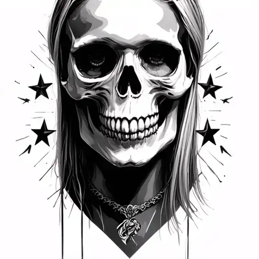 Avril lavigne stars skull tattoo design idea