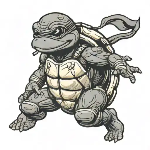 cute teenage mutant ninja turtle tattoo design idea
