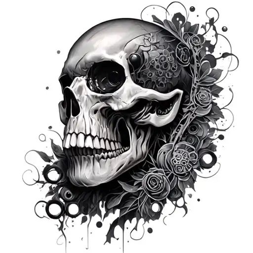 bio mechanical sleeve tattoo design idea