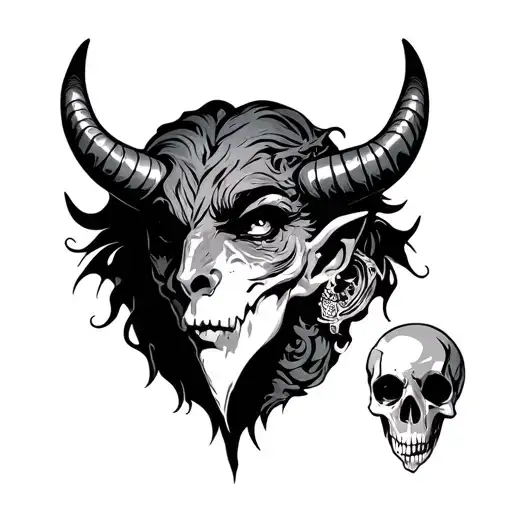 Devil In Ear tattoo design idea
