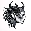 Devil In Ear tattoo design idea