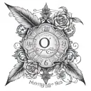 Matthew 19:6 with Roman numerals date 9/26/15 fine line stacked feminine  tattoo design idea