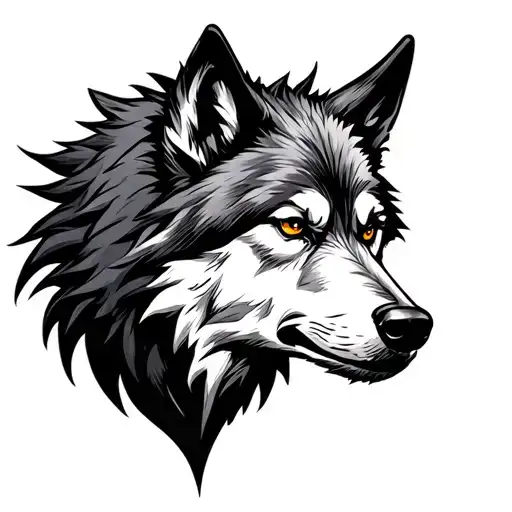 Good Wolf Bad Wolf tattoo design idea