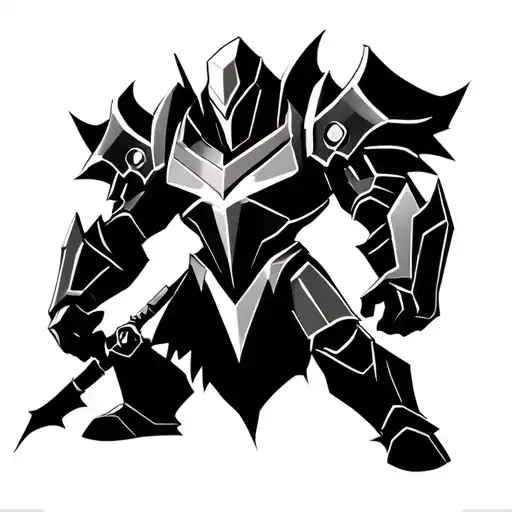 mordekaiser from league, hammer tattoo design idea
