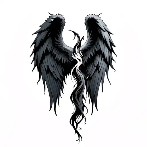Half Angel Half Demon Wings tattoo design idea