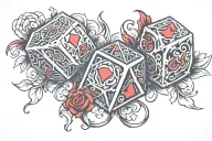 2 dice tattoo design idea