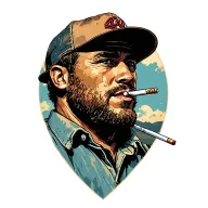 Peterbilt, siloutte of man with baseball hat and cigarette, concrete cowboy tattoo design idea