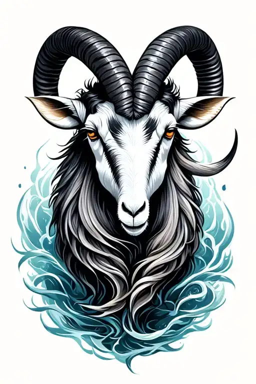 Capricorn Sea Goat tattoo design idea