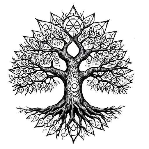 kabbalah tree of life tattoo design idea