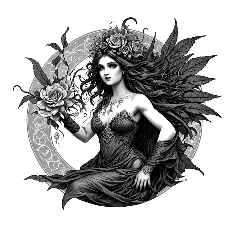 lillith goddess tattoo design idea