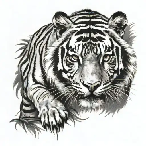 prowling tiger tattoo design idea