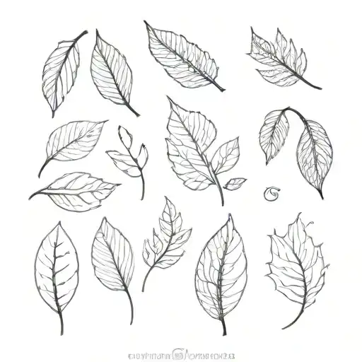 leaves ring finger tattoo design idea