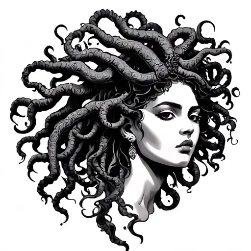 African American Medusa tattoo design idea