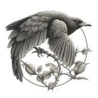 bird botanic style tattoo design idea