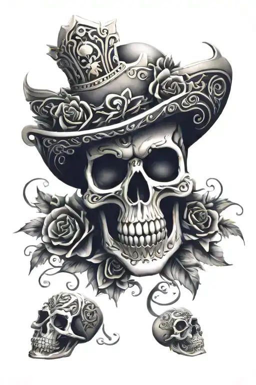 Mexican skull tattoo design idea