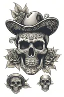 Mexican skull tattoo design idea