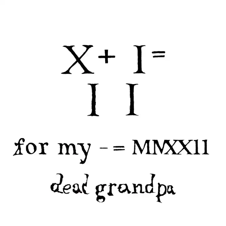 "XIII • X • MMXXIII" for my dead grandpa just simple and small tattoo tattoo design idea