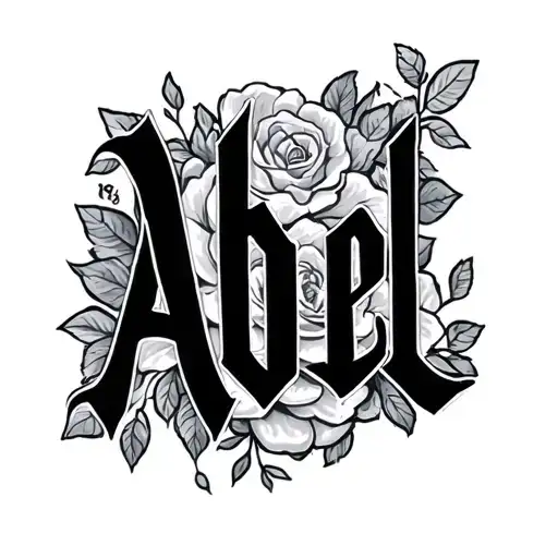"Abel " Kids Names tattoo design idea
