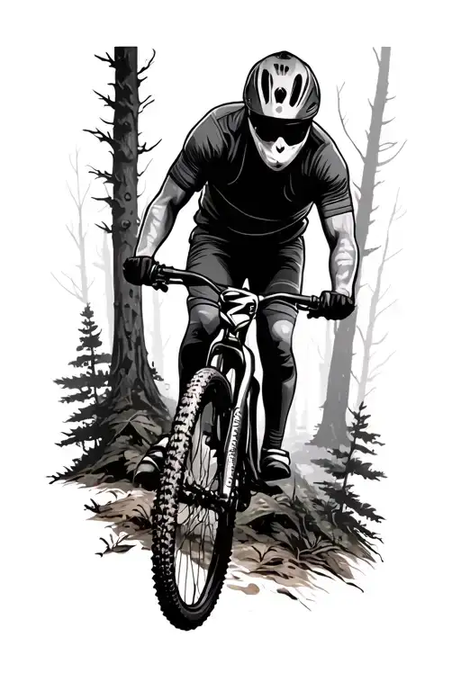 MTB fully forrest tattoo design idea