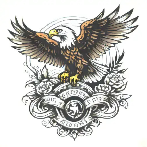 Eagle and horny road memorial tattoo tattoo design idea