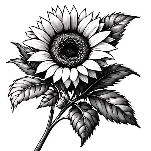 sunflower wheat bum on raspberry leaflets tattoo design idea