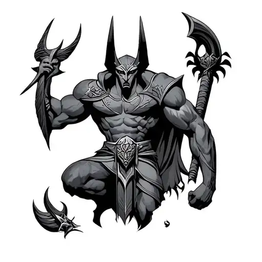 anubis Hercules Thor and cbum tattoo design idea