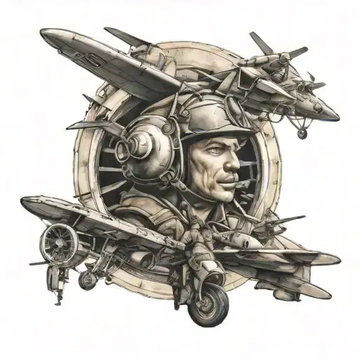Military Aviation mechanic tattoo design idea