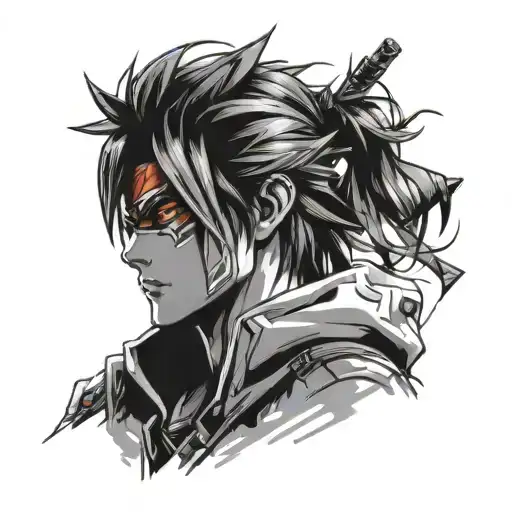 Can you create a tattoo design for a full arm sleeve with Strider Hiryu, Wattson from Apex Legends, Peni Parker for Marv tattoo design idea