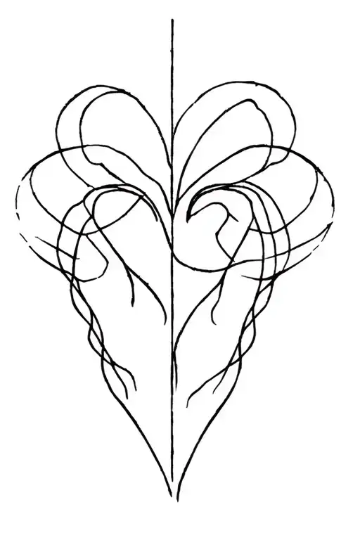 conceptual tatto about chaos and order, brain versus heart tattoo design idea