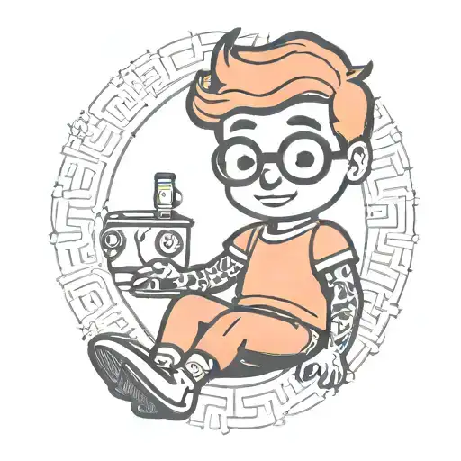 50s lol doll man tattoo design idea