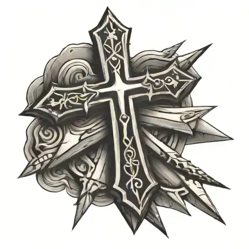 the three nails as a cross made tattoo design idea