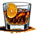 bourbon glass last call MMXVI tattoo design idea