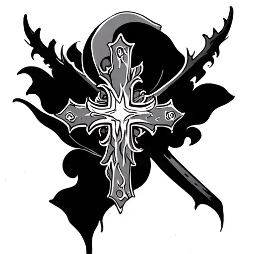 A cool cross tattoo design idea