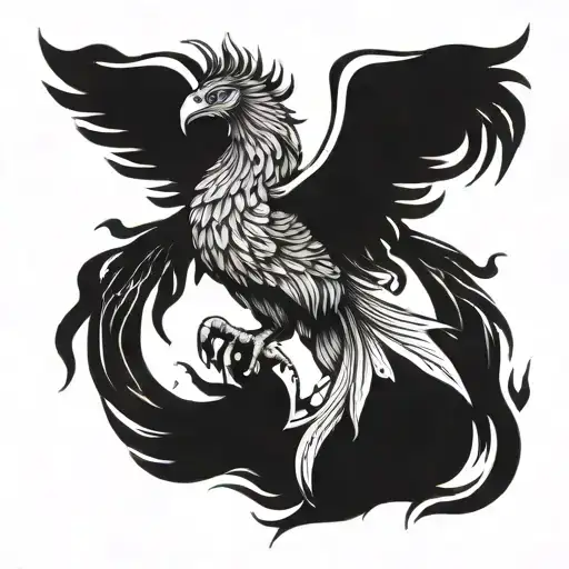 phoenix rising from the ashes tattoo design idea