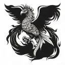 phoenix rising from the ashes tattoo design idea