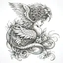 phoenix rising tattoo design idea