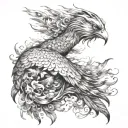 phoenix rising tattoo design idea