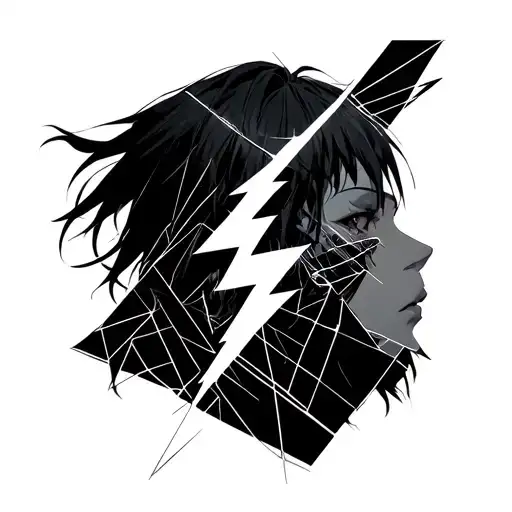 anime character with lightning tattoo design idea