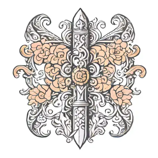 knife tattoo design idea