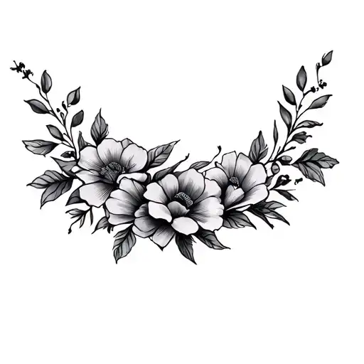 Coverup Floral tattoo design idea