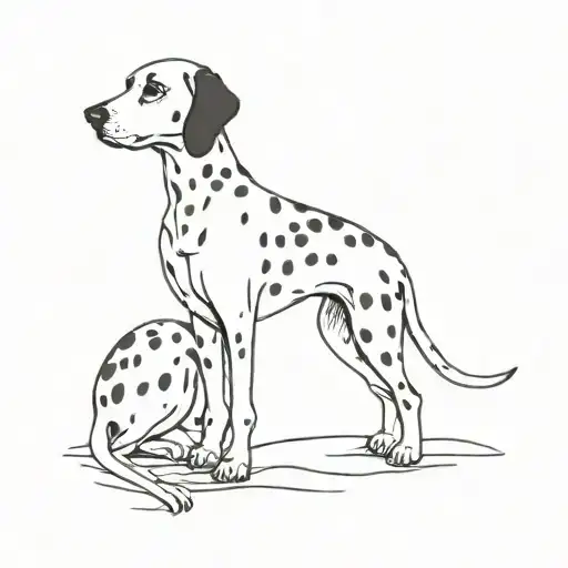 dalmatian sit moon rising tattoo design idea