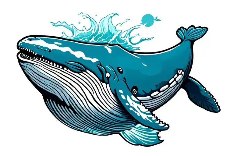 humpback whale tattoo design idea