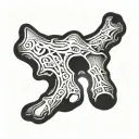 bone hand, engraved with magic runes  tattoo design idea
