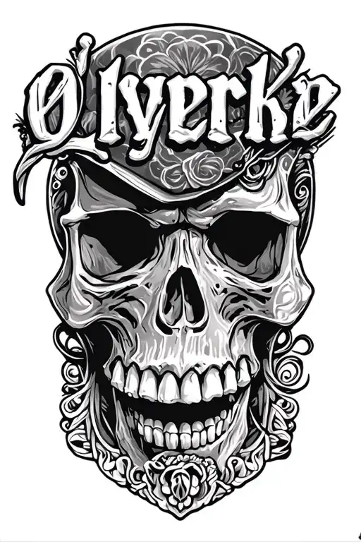 "oliverized" outlaw skull tattoo design idea