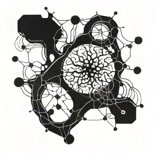 Brain Neuron connecting with a technology circuit tattoo design idea