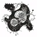 Brain Neuron connecting with a technology circuit tattoo design idea
