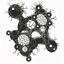 Brain Neuron connecting with a technology circuit tattoo design idea
