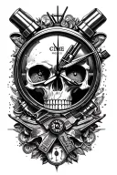 guns money drugs time piece tattoo design idea